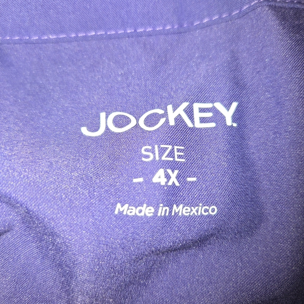 JOCKEY Style# 2306 Purple Poly Blend Stretch Mock Wrap Scrub Top Plus Size 4X - Picture 3 of 5